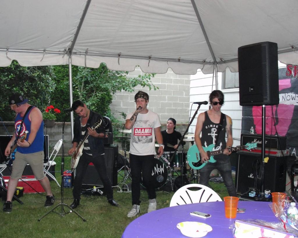 This Is All Now a local Long Island band, likes to connect with their fans. One way they do this is by performing live concerts or acoustic shows at fans houses. Here they are performing at a fans Sweet 16 Party. Photo by Anne Landolfi