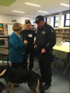 Career Day was once again a success for WJPS, with twice as more professionals contributing this year to engage students with their career. Officers Ericson, Sandi Chen, and James Farah from the K9 Unit brought their police force dog as a special addition to their visit. Students and staff adored their dog, and most importantly being educated about the police officer/K9 Unit profession. Picture by Leanna Tabora.