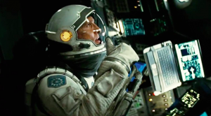 Matthew McConaughey portrays Cooper, a widowed parent and former NASA pilot in Interstellar. Cooper leaves his family behind to live his dream again, but most importantly to save the world, and his family. The emotional and scientific structure of the movie brings tears and jaw dropping moments never before seen in a movie. Photo Courtesy of Paramount Pictures.  