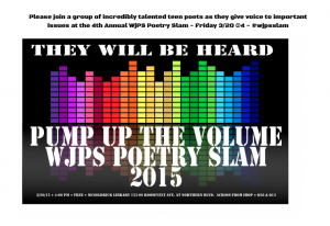 The Poetry Slam will be held at Mcgolrick Library on Friday, March 20th at 4PM. This has been a tradition in WJPS and hopefully each year brings better performers, and students can't wait to show off their great works of arts in front of a live audience. This takes a lot of courage and valor to do well at these events so good luck to all the performers. Photo is a screenshot.