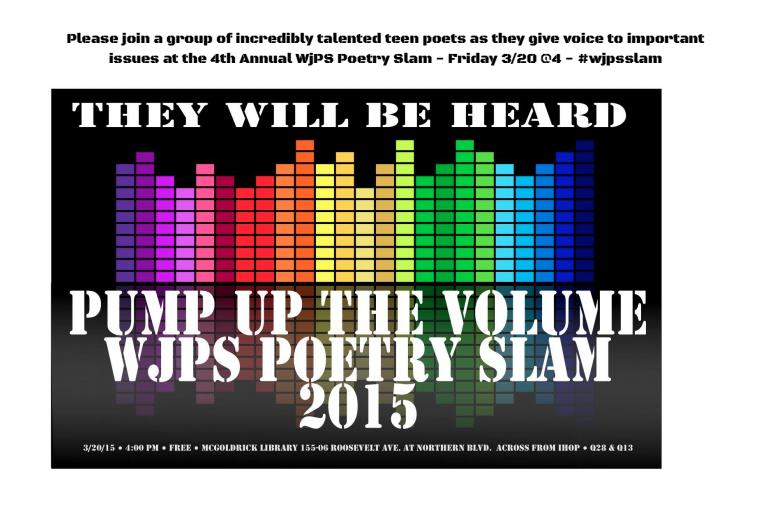 The Poetry Slam will be held at Mcgolrick Library on Friday, March 20th at 4PM. This has been a tradition in WJPS and hopefully each year brings better performers, and students cant wait to show off their great works of arts in front of a live audience. This takes a lot of courage and valor to do well at these events so good luck to all the performers. Photo is a screenshot.