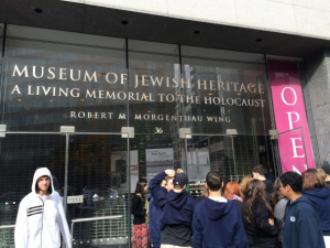 Ms.Marks, sophomore and junior english class took a trip to the Jewish Heritage Museum to learn about jewish heritage and the holocaust. "I learned a lot about the jewish heritage and what they went through during the Holocaust.." Junior Rafael Madera said. Picture taken by Jaclyn Thompson. 