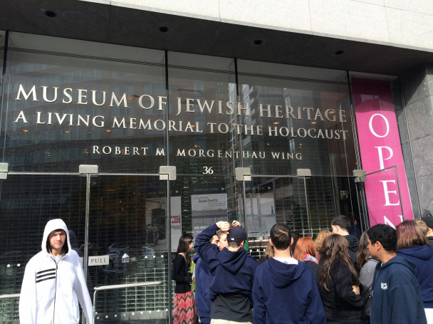 Ms.Marks, sophomore and junior english class took a trip to the Jewish Heritage Museum to learn about jewish heritage and the holocaust. I learned a lot about the jewish heritage and what they went through during the Holocaust.. Junior Rafael Madera said. Picture taken by Jaclyn Thompson.
