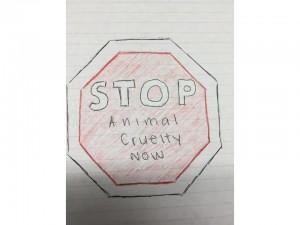  Every day in the United States, animals are being beaten, tortured, and left to fend for themselves. They’re left in poor conditions, with little or no food to eat. These animals live their lives hopeless, without the compassion they deserve. Picture drawn by Gabriella Grimando. 