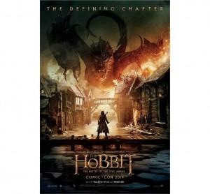 The movie advertisement poster of the Hobbit as seen in theaters. Bard can be seen holding his classic bow and arrow facing the dragon Smaug as he desolates the town of Esgaroth.  Picture taken by Keith Loh. 