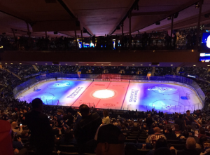  A spectacular view of the Ranger’s home ice. Minutes before the game they engaged in a great game with Washington in a losing effort.