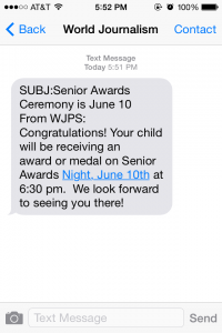 Most seniors were told by, text, phone call or email that there would be a senior awards night.  It would be honoring them and all their accomplishments that they have accomplished throughout the 4 years at high school. Photo is a screenshot.