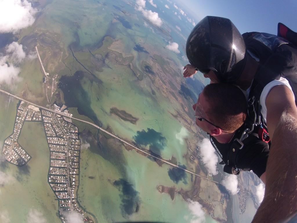  Skydiving from 10,000ft, along with his brother, Mr. Reff had an amazing view of Florida’s Key West islands as he did 360 flips at high altitude.