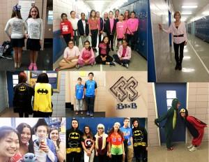 Monday, Oct.26: Music T-shirt Monday Tuesday, Oct.27: Twin Tuesday Wednesday, Oct.28: Wear pink for Breast Cancer Thursday, Oct.29: Superhero Thursday Friday, Oct.30: Costume Friday Photo attributions to: Kay Kim
