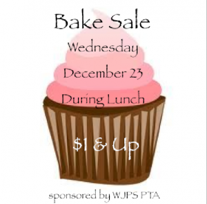 The first WJPS PTA Bake Sale of the 2015-16 school year is Wednesday, December 23 during school lunch. Baked Goods and Volunteers are needed to help make it a success! Picture by The WJPS PTA.