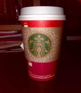 The controversy of a Starbucks cup because of the color change to red. Leading to the conclusion of many, that they skipped Thanksgiving and went starlight into Christmas. 