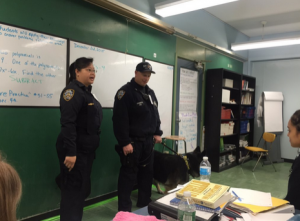 "The most interesting thing about Career Day is that we get to see things we never see or learn, the cops impacted me the most because of the dog and he also works at a subway and fights crime,” seventh grader Michael Giakoumas said. Photo attributions to Janae Kea.