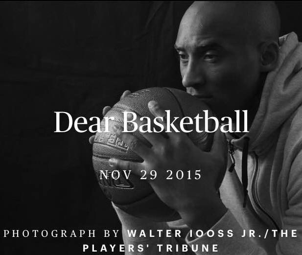 Photo of Kobe Bryant who is now retiring. This season will be his last. Attributed to theplayerstribune.com Dear Basketball