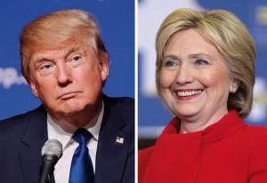 Donald Trump (left) and Hillary Clinton (right) both leading their parties in the primaries.