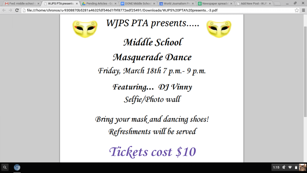 Middle School has a masked dance