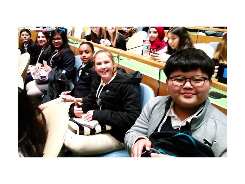 Members of the school’s Model UN (United Nations) visited the United Nations headquarters. They were advised by their advisor, Ms. Fong. Photo attribution to Ms. Fong.