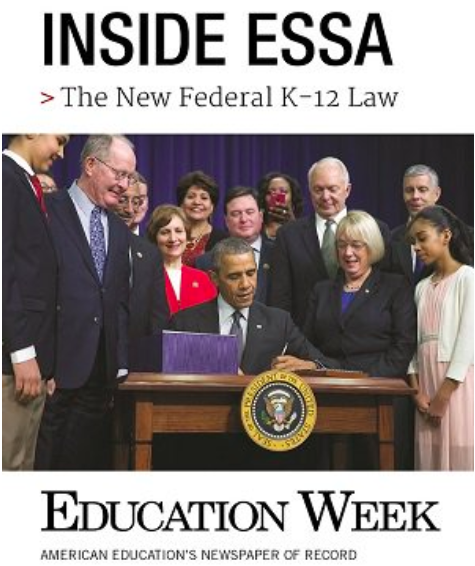 High school graduation rates today are exceeding those of the drop-out rates. More students are going to college as a result of the ESSA (Every Student Succeeds Act). ESSA was passed by President Barack Obama. Photo attribution to Edweek Library on Twitter.
