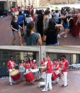 BALI trainees, interns, and staff members dance to the beat of the Manhattan Samba. Photo attribution to Kay Kim.