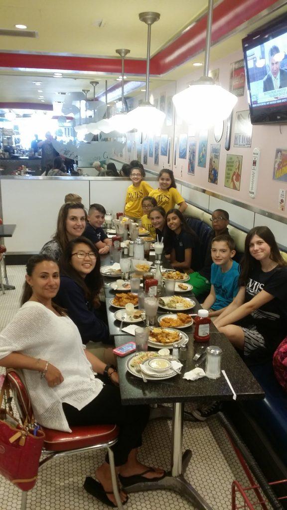 Middle school ambassadors enjoy lunch at 57’s All American Grill as they celebrate their efforts for the school. Photo attribution to Ms. Muenkwitz.
