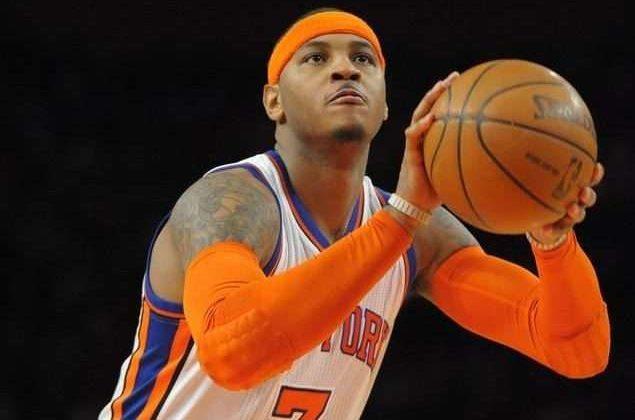 Carmelo Anthony taking a free throw. Photo by Keth Allison.