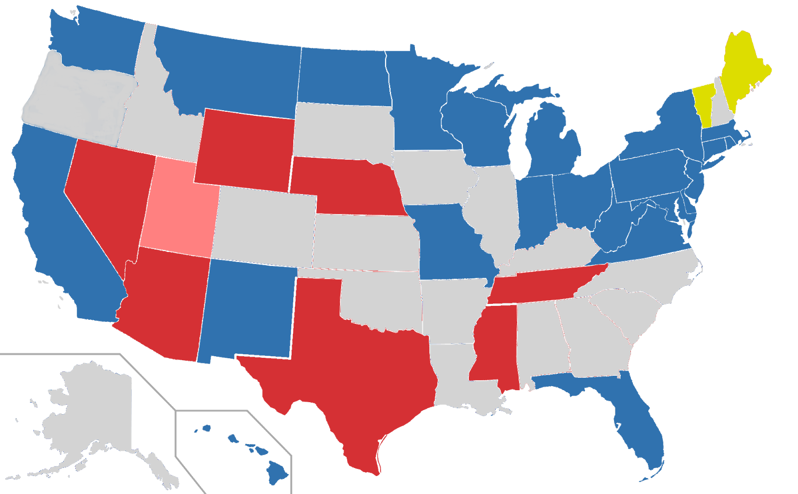 United+States+map+depicting+election+results+for+the+US+Senate+in+2018