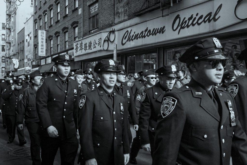 NYPD officers during parade