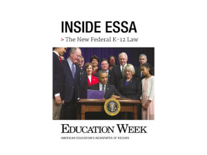 High school graduation rates today are exceeding those of the drop-out rates. More students are going to college as a result of the ESSA (Every Student Succeeds Act). ESSA was passed by President Barack Obama. Photo attribution to Edweek Library on Twitter. 